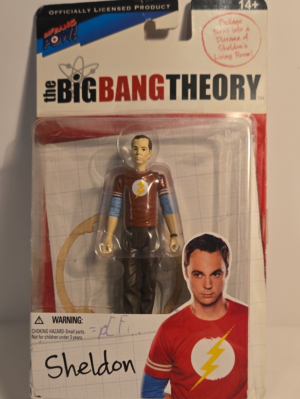 The Big Bang Theory Sheldon Action Figure - Red/Brown/Blue Shirt